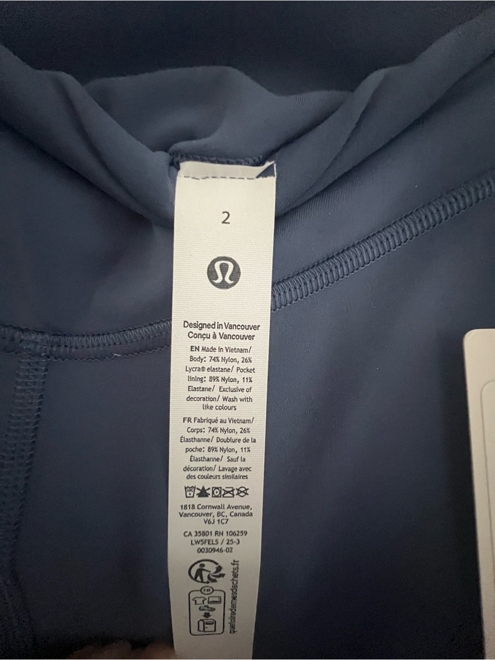 Lululemon Wunder Under High-Rise Leggings, size 2, 25”, blue twill NEW WITH TAGS - Picture 5 of 7